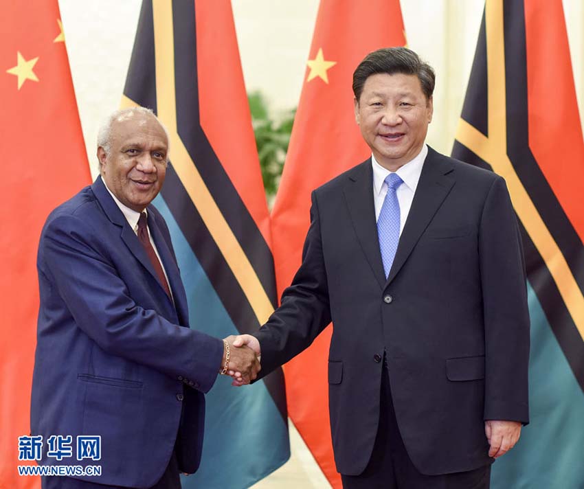 Presidente chinês encontra primeiro-ministro de Vanuatu