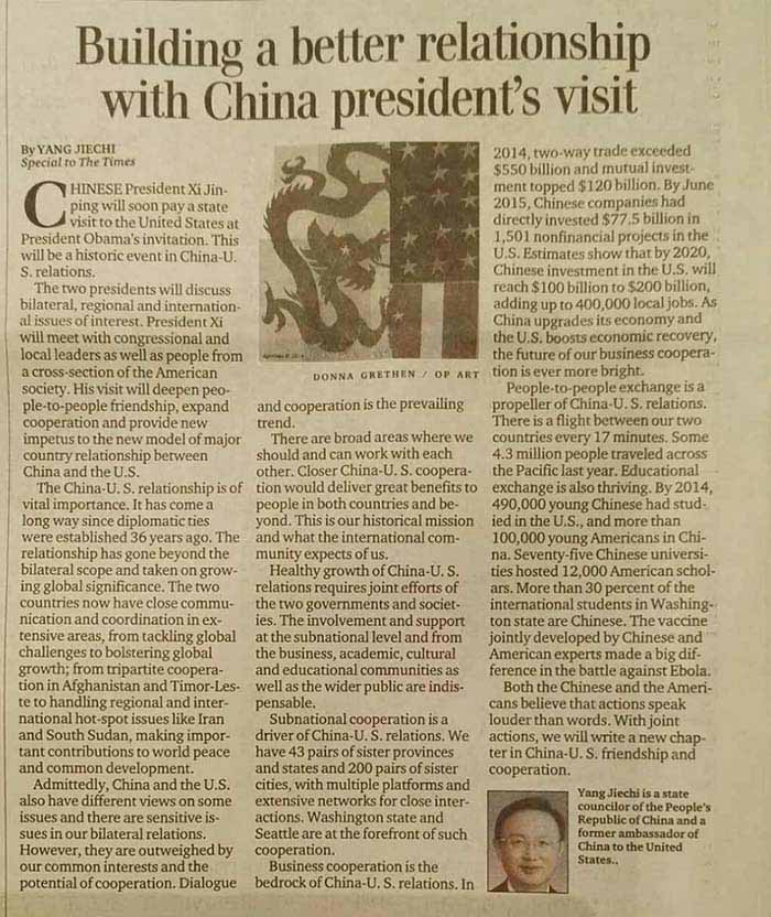A Cooperação local é um ‘novo ímpeto’ para relações sino-americanas, diz conselheiro de estado chinês