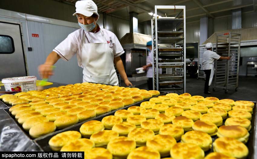 Habitantes do noroeste da China preparam bolos da lua tradicionais para o Festival do Meio do Outono