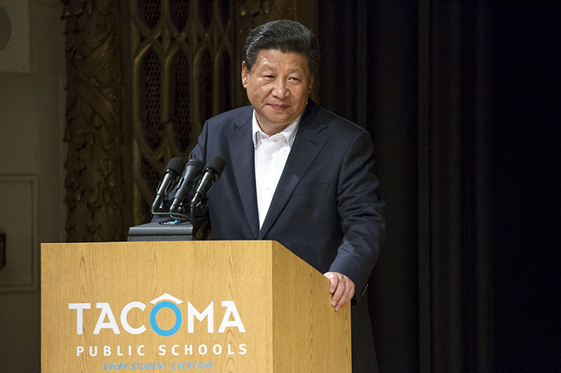 Xi Jinping revisita a Escola Secundária Lincoln