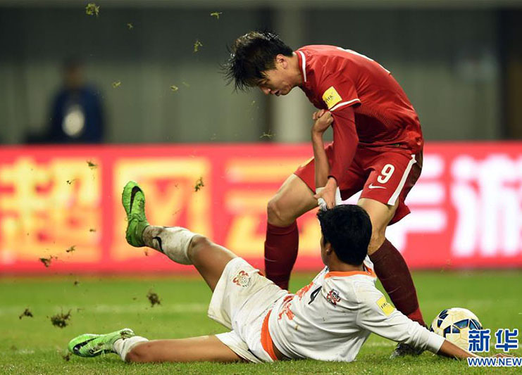 Seleção de futebol masculino da China bate o Butão