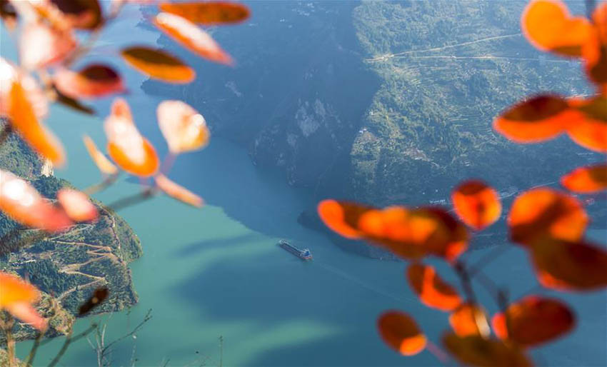 Paisagem do Rio Yangtzé na área das 