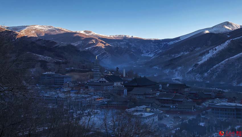 Paisagem de inverno na Montanha Wutai