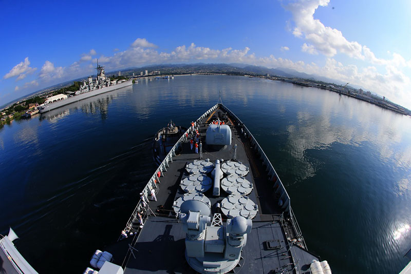 Frota da Marinha chinesa chega a Pearl Harbor