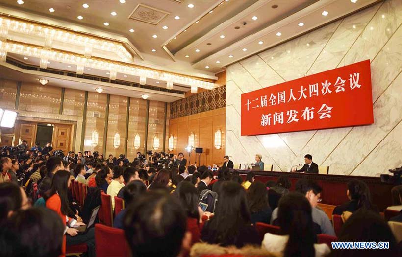 Realizada em Beijing coletiva de imprensa da 4ª sessão da 12ª APN