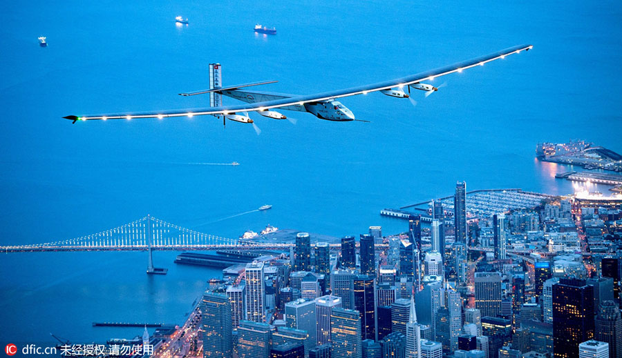 Maior avião de energia solar do mundo chega a São Francisco