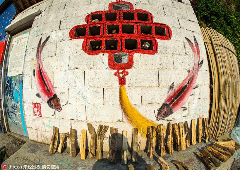 Arte em grafite promove turismo em aldeia de Zhejiang