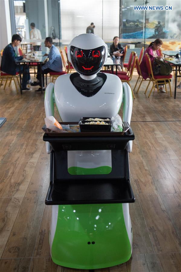 Centro teste de robôs recebe visitantes no sudoeste da China