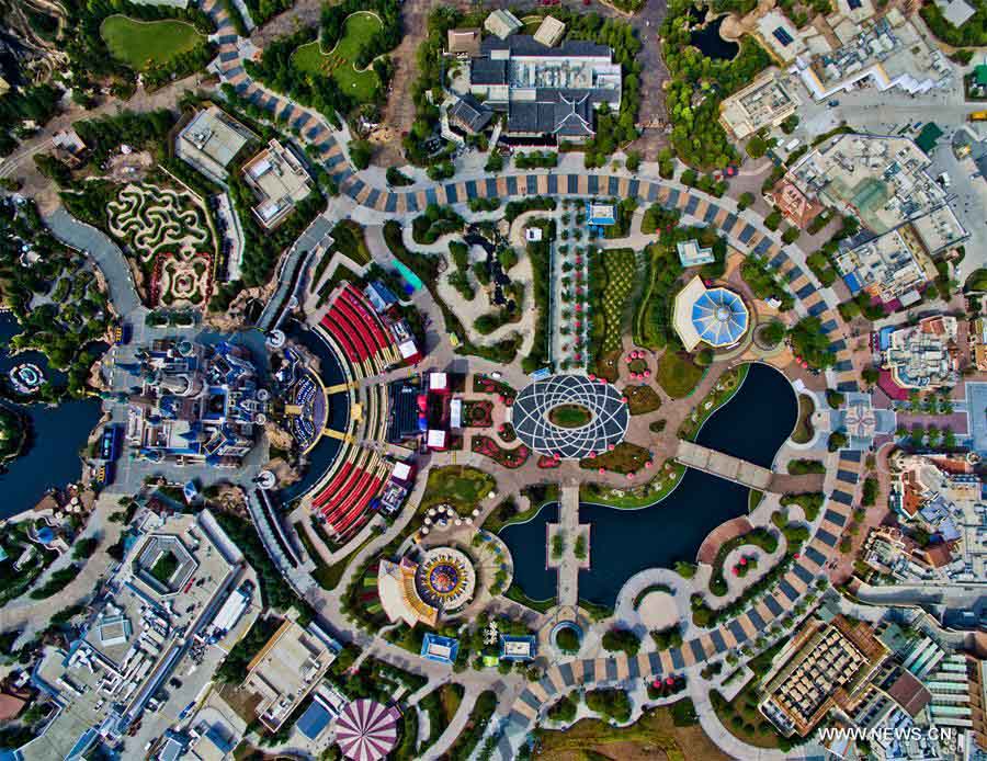 Visão aérea do Resort de Disney Shanghai