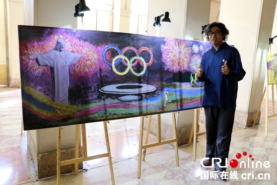 Artista chinês realiza exposição com temas olímpicos