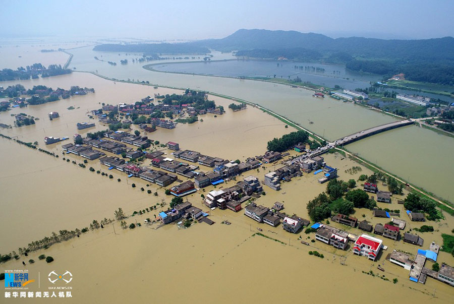 Tempestades deixam província de Anhui debaixo d’água 