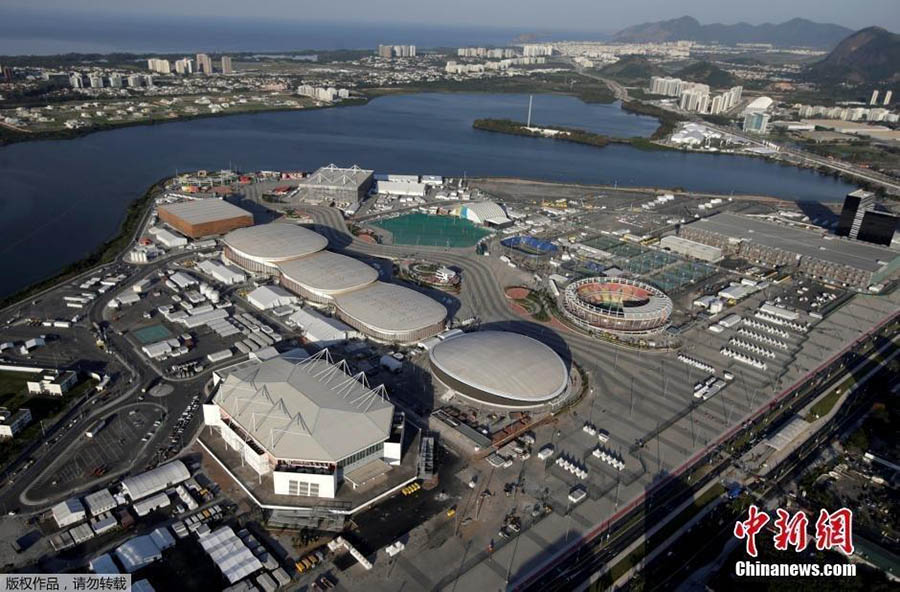 Panorama aérea das instalações olímpicas do Rio2016