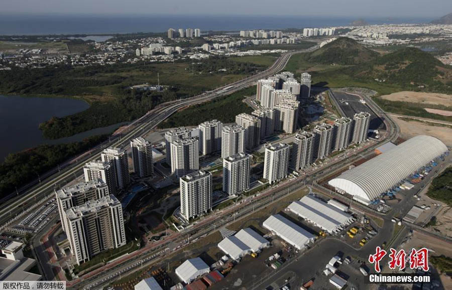 Panorama aérea das instalações olímpicas do Rio2016