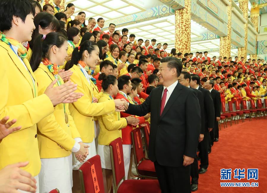 Xi Jinping recebe delegação nacional das Olimpíadas do Rio de Janeiro