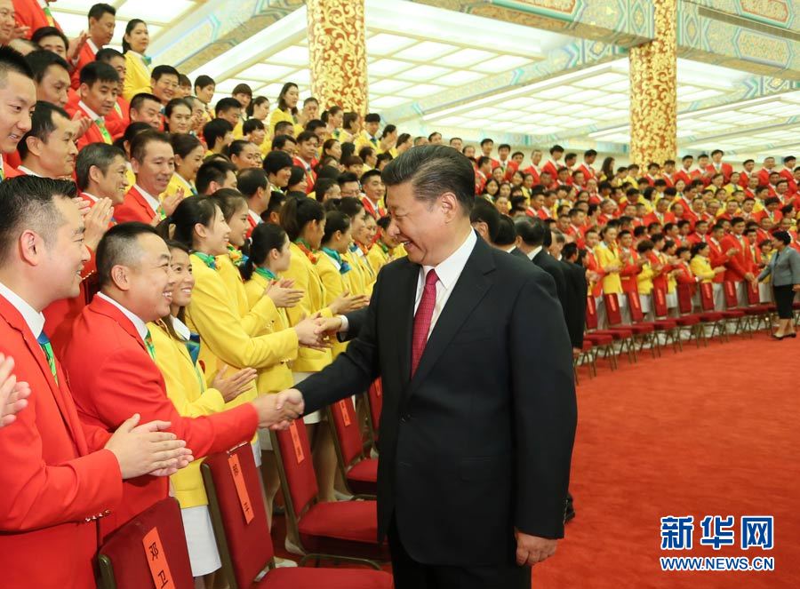 Xi Jinping recebe delegação nacional das Olimpíadas do Rio de Janeiro