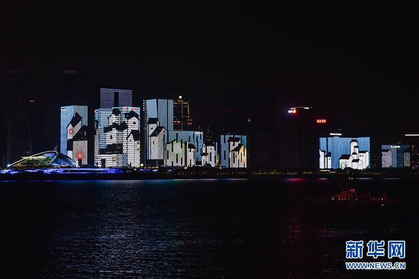 Espetáculo de luz em Hangzhou