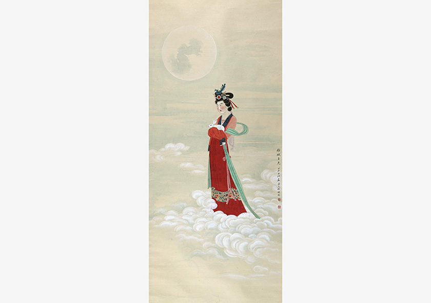 Deusa da lua chinesa nos olhos dos pintores
