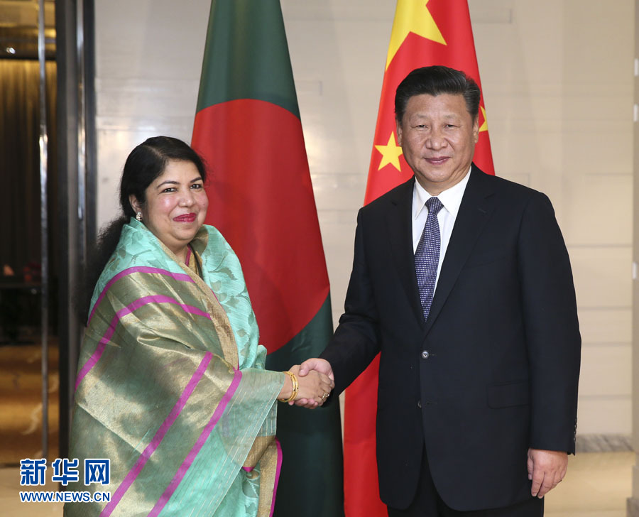 Xi Jinping se reúne com presidente da Assembleia Nacional de Bangladesh