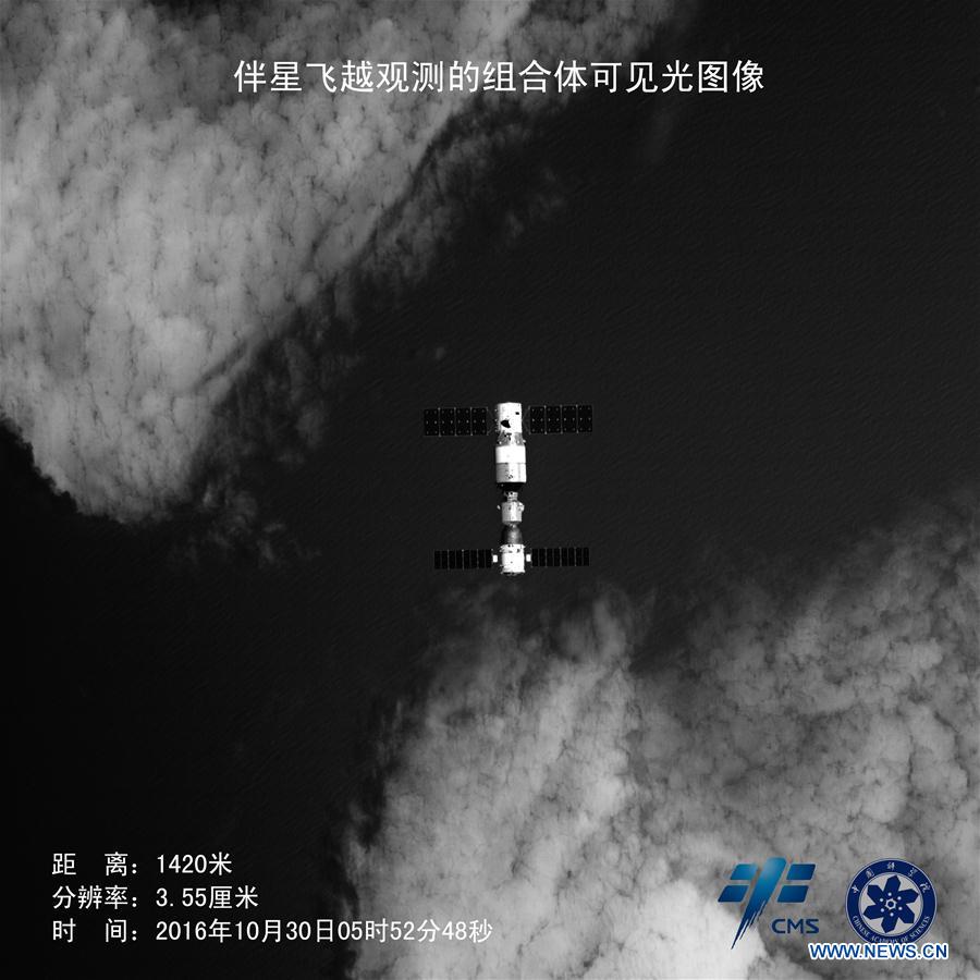 Satélite auxiliar fotografa Tiangong 2 e Shenzhou 11