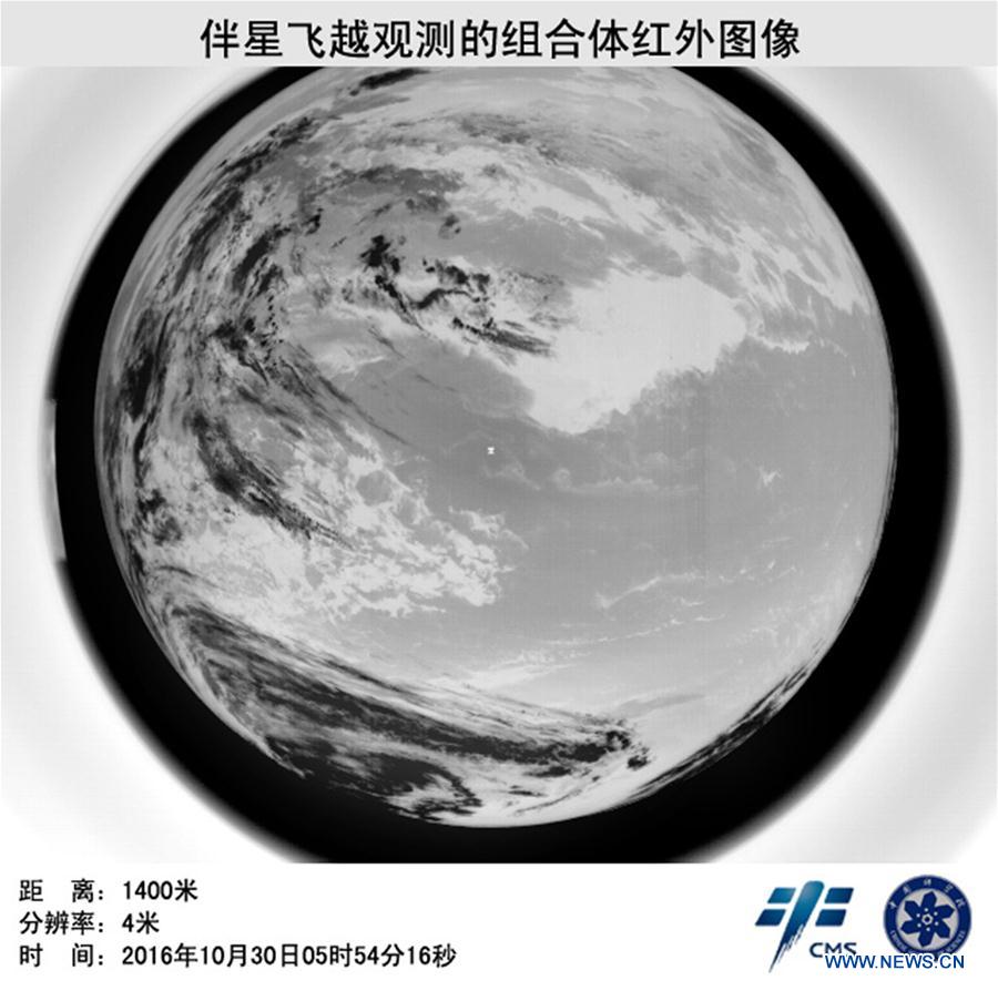 Satélite auxiliar fotografa Tiangong 2 e Shenzhou 11
