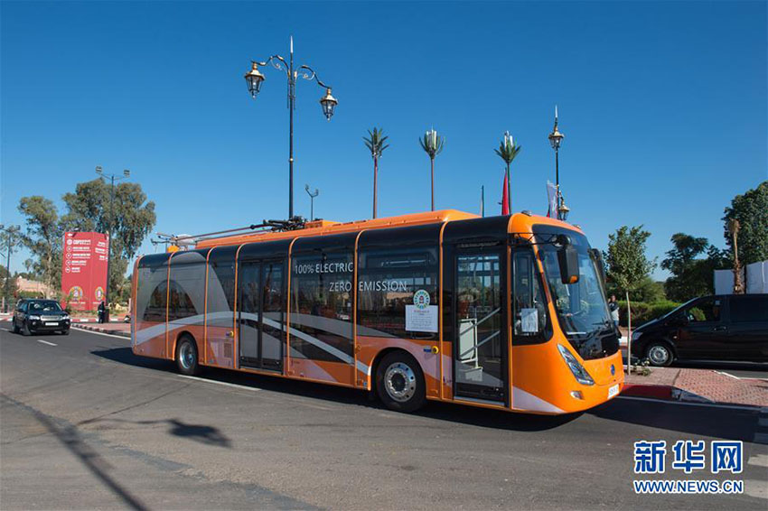 Ônibus elétricos em destaque durante a COP22