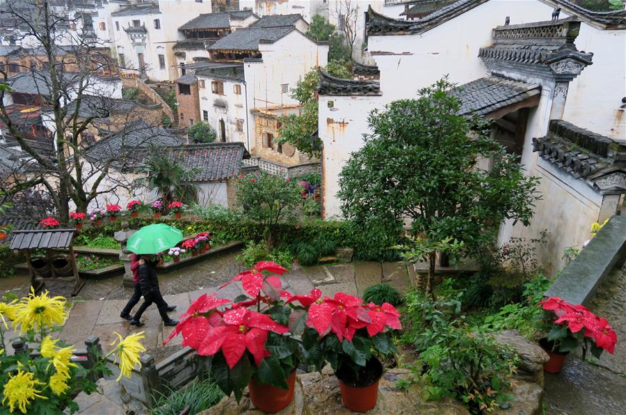 Arquitetura do estilo de Hui em Wuyuan da província de Jiangxi