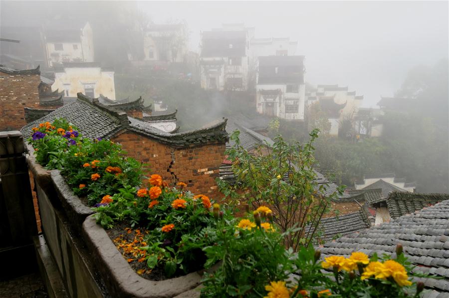 Arquitetura do estilo de Hui em Wuyuan da província de Jiangxi