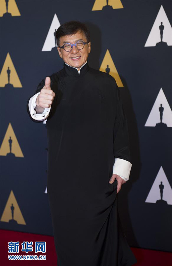 Ator chinês Jackie Chan vence Oscar Honorário