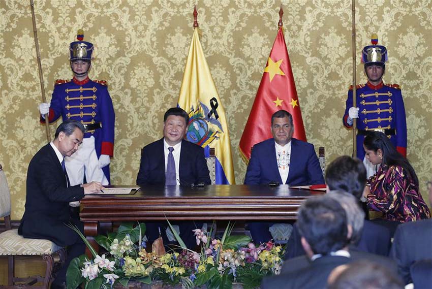Visita do presidente Xi a Equador em imagens