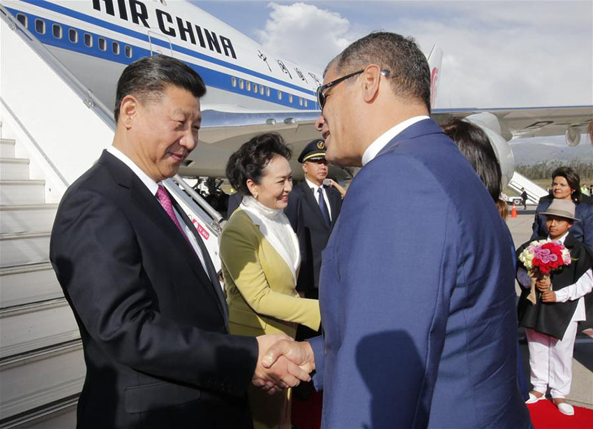 Visita do presidente Xi a Equador em imagens