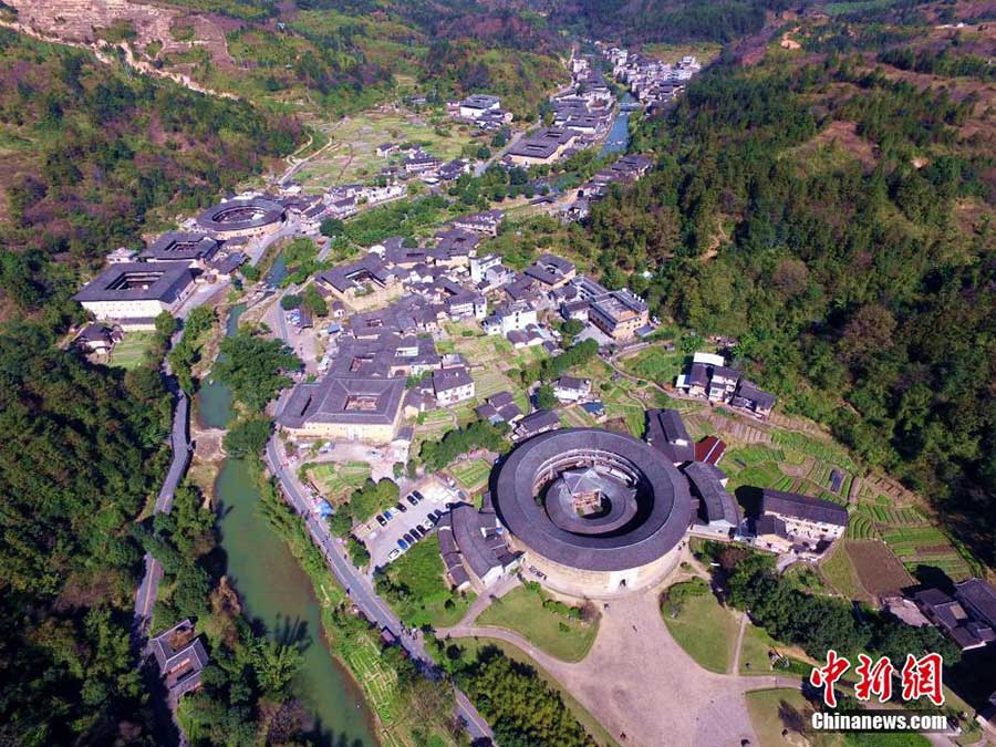 Panorama aéreo de Yongding