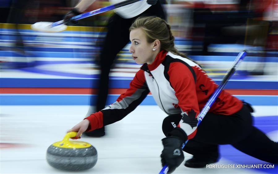 Alemanha vence Canadá durante China Qinghai competição internacional de curling
