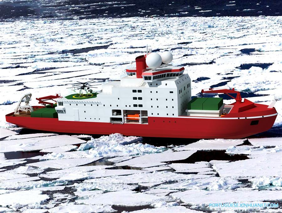 China inicia construção de navio de quebra-gelo, o primeiro construído pelo país