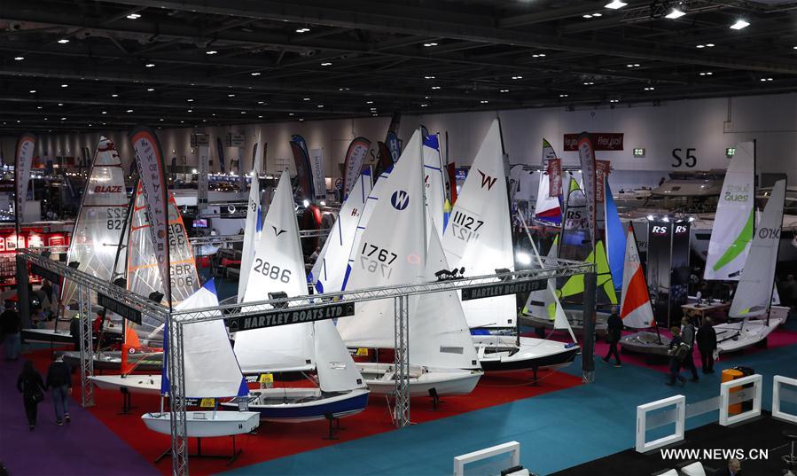Exposição de Barcos de Londres é realizada no Centro de Convenções de Londres, Reino Unido