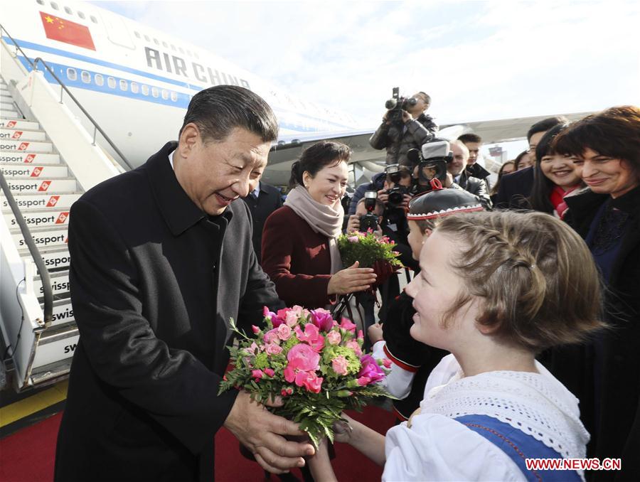 Presidente chinês inicia visita de Estado à Suíça