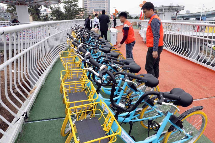Sudeste da China abre primeira ciclovia elevada da China