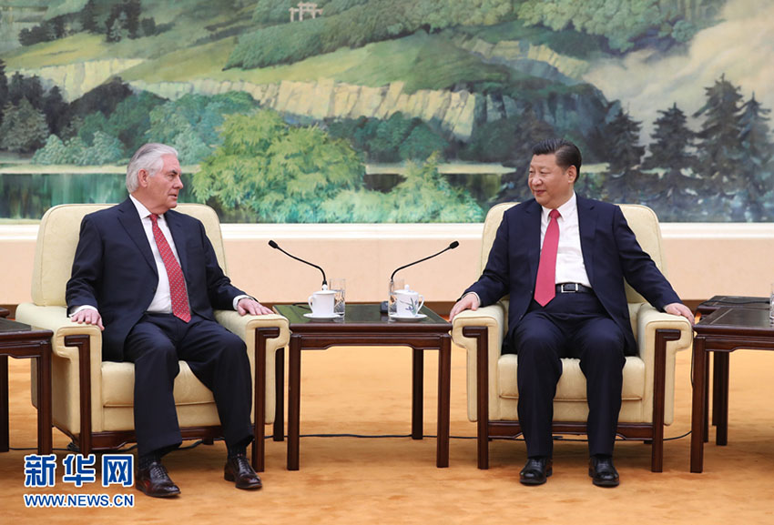 A cooperação é a escolha correta, diz Xi a Tillerson