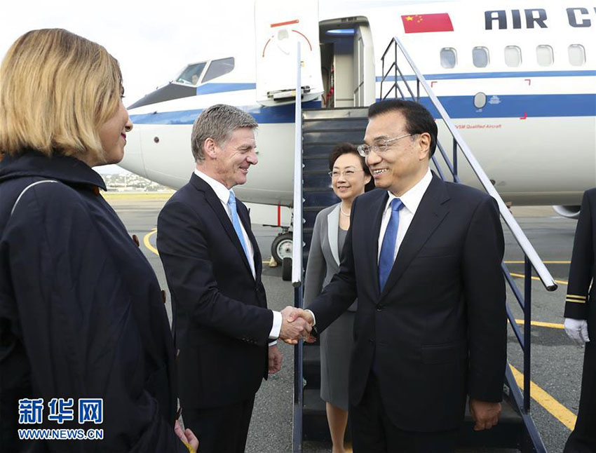 Primeiro-ministro chinês chega a Wellington para visita à Nova Zelândia
