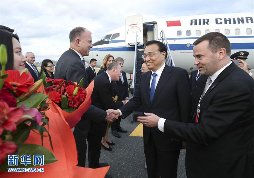 Primeiro-ministro chinês chega a Wellington para visita à Nova Zelândia