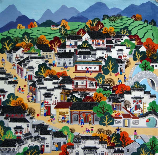 Pinturas exibidas em Beijing retratam vida rural