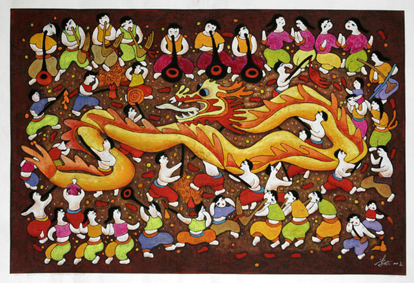 Pinturas exibidas em Beijing retratam vida rural