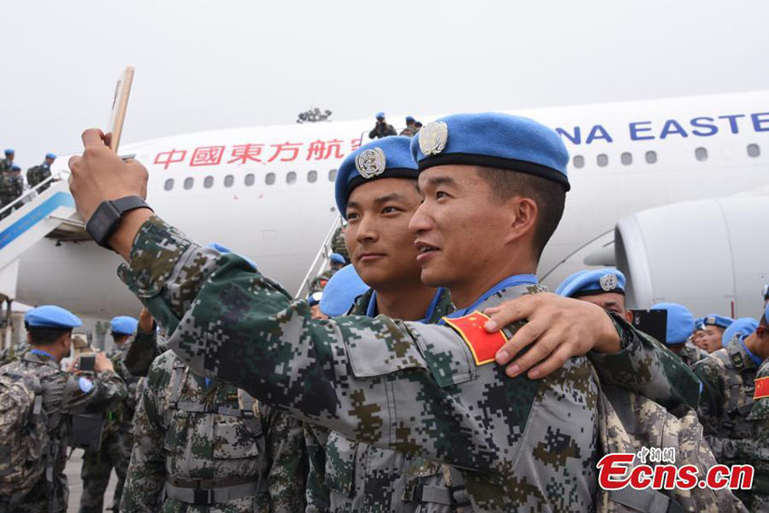 Forças chinesas de manutenção de paz partem em missão para o Líbano