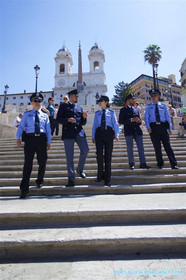 Patrulhas policiais conjuntas entre China e Itália são lançadas em Roma