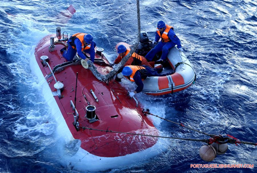 Submersível tripulado da China Jiaolong completa seu 151º mergulho