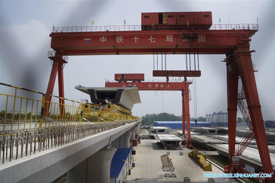 Construção da ferrovia de alta velocidade Zhengzhou-Wanzhou