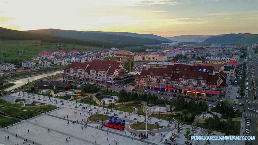 Cidade turística de Arxan na Mongólia Interior, no norte da China