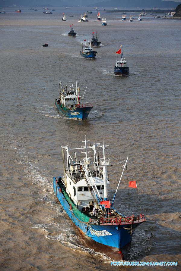 Tufão Talim atrasa início da estação de pesca no leste da China