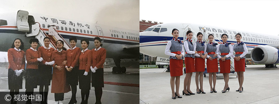 O antes e o depois: duas gerações de comissárias de bordo