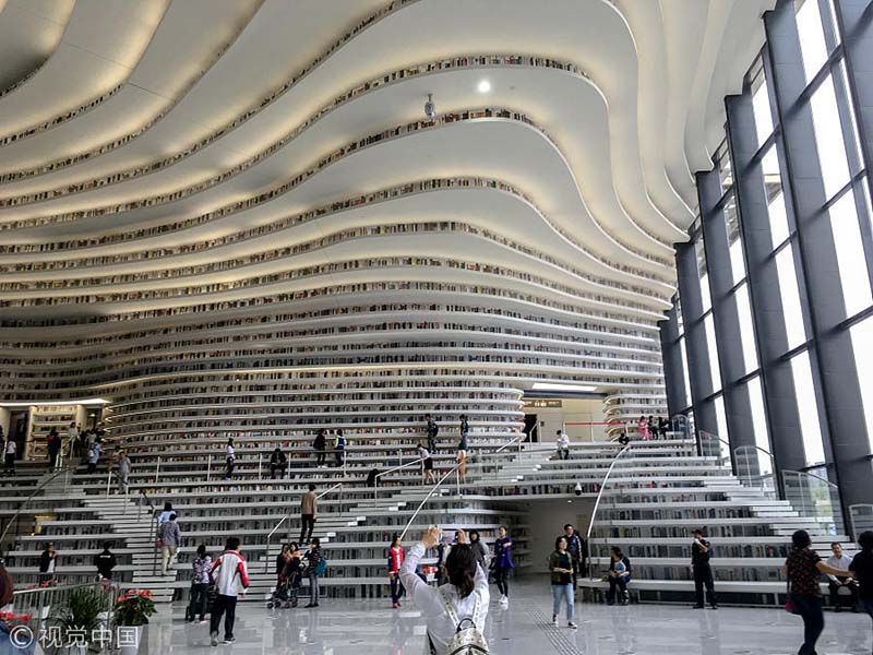 Nova biblioteca em Tianjin torna-se viral nas redes sociais