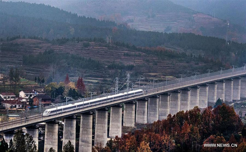 Ferrovia de alta velocidade Xi’an-Chengdu entra em funcionamento